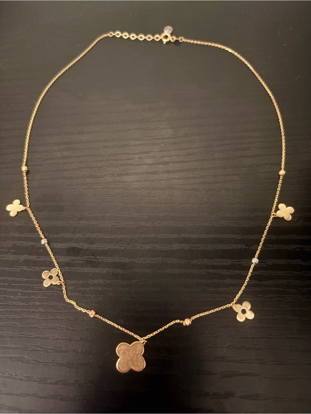 14K Delicate Gold Clover Pendant Necklace - Women's Jewelry